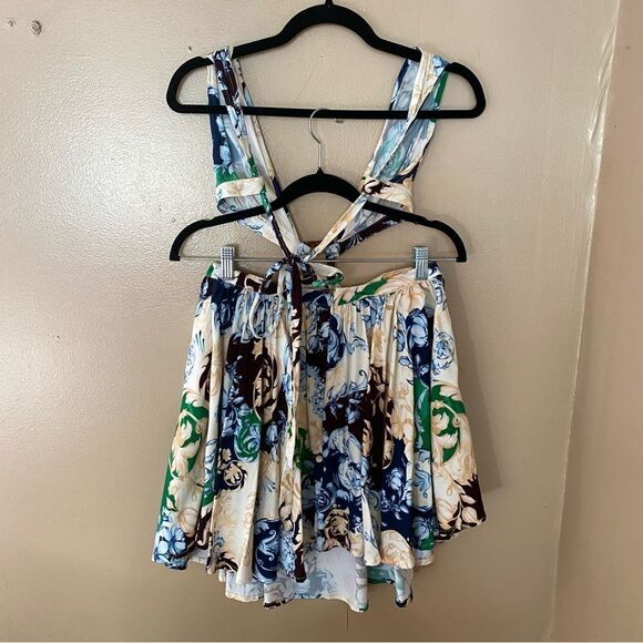 Agua Bendita Gillian dress Cardumen Multicolor rococo cherub print mini Revolve - Picture 14 of 15